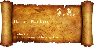 Hamar Martin névjegykártya